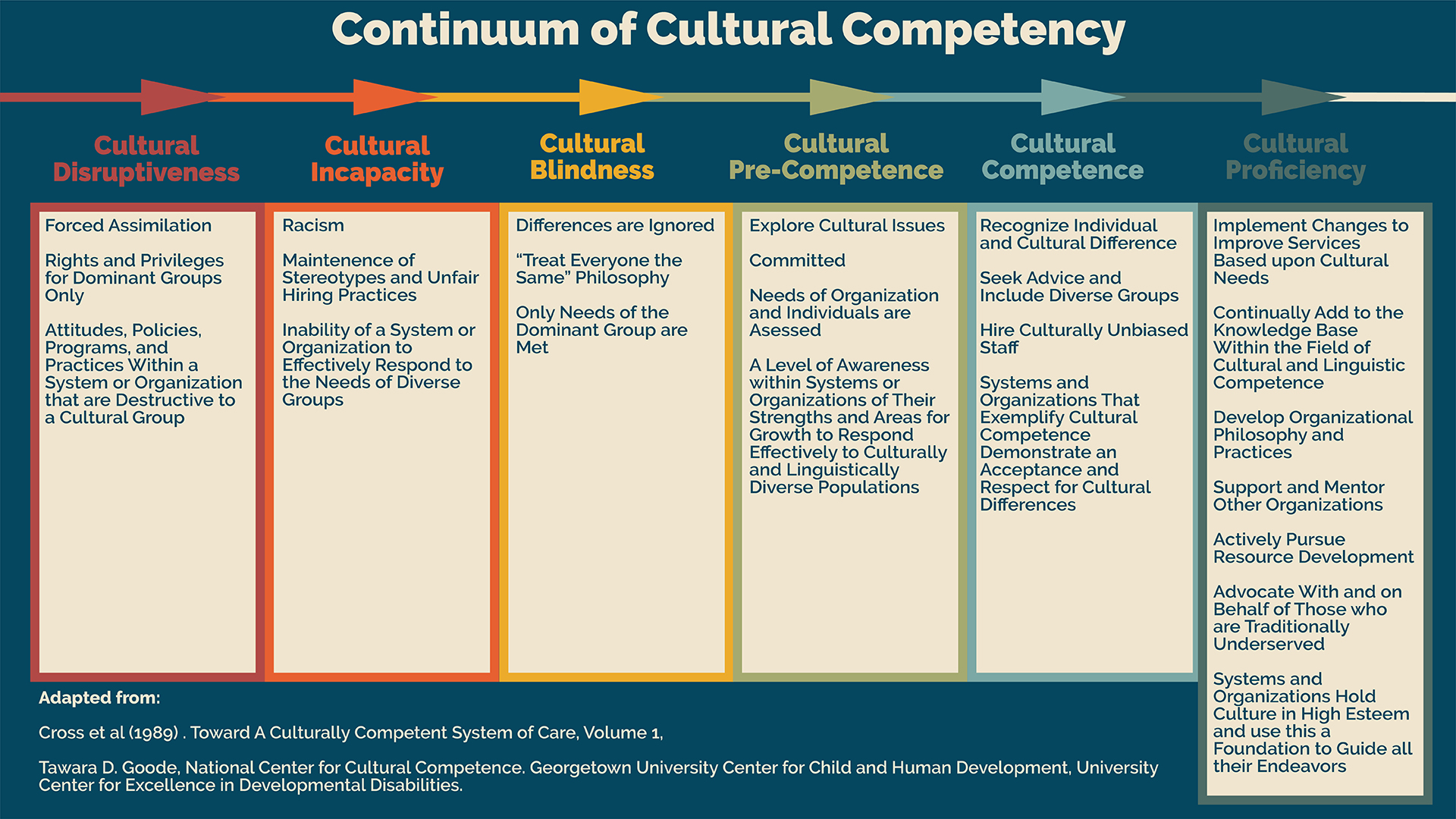 Continuum of Cultural Competency chart.